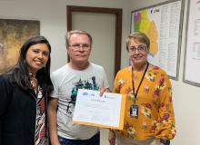 Entrega de certificado após o treinamento do SIGO - COSANPA